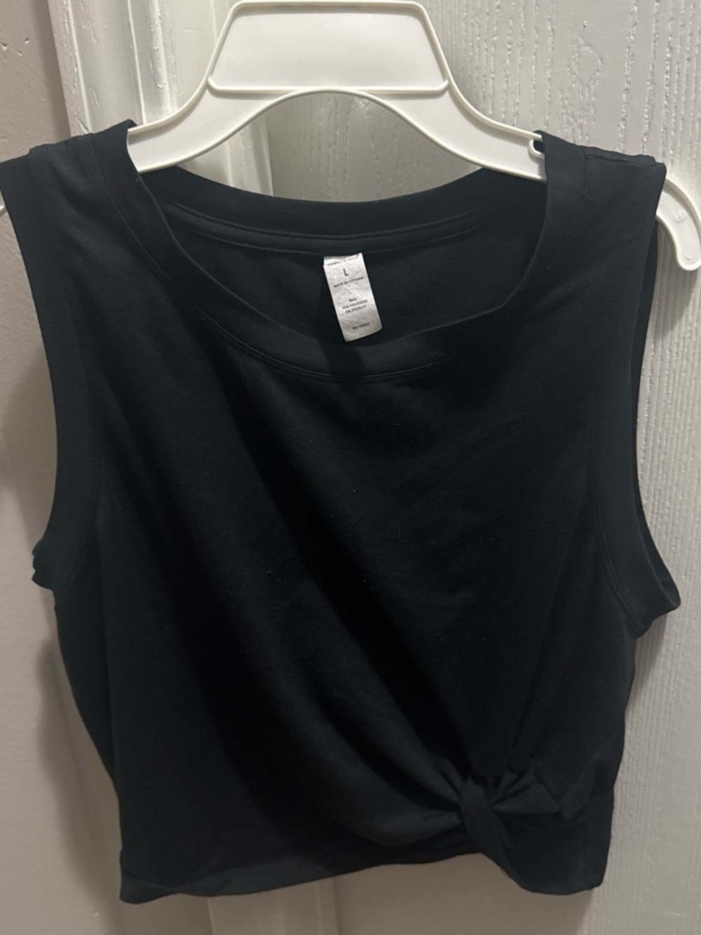 Yogalicious Black Sleeveless Knot-Front Tank